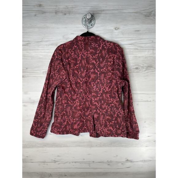 G.I.L.I. Blazer Womens 14 Pink Snakeskin One Button Stretch Animal Print - Picture 10 of 10